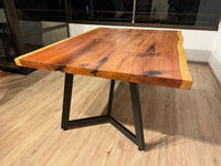 Ecru Oak Table X with Benches