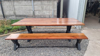 Mesa  Comedor Roble W con bancas
