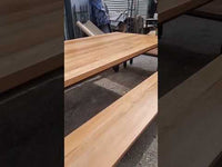 Classic Iron Oak Table With Benches