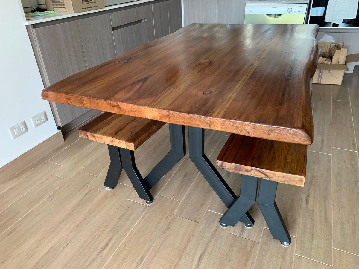 Sequoia Y Table with Benches